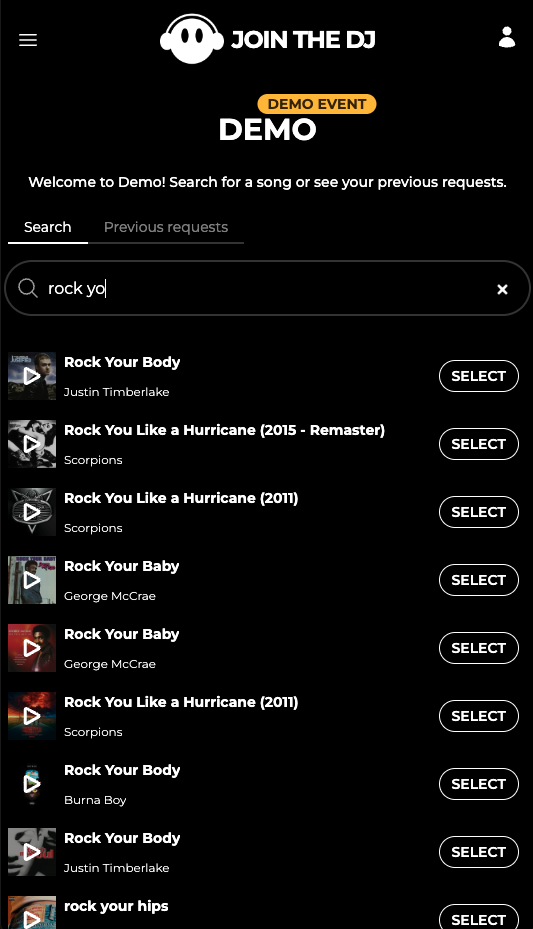 Guest demo event example